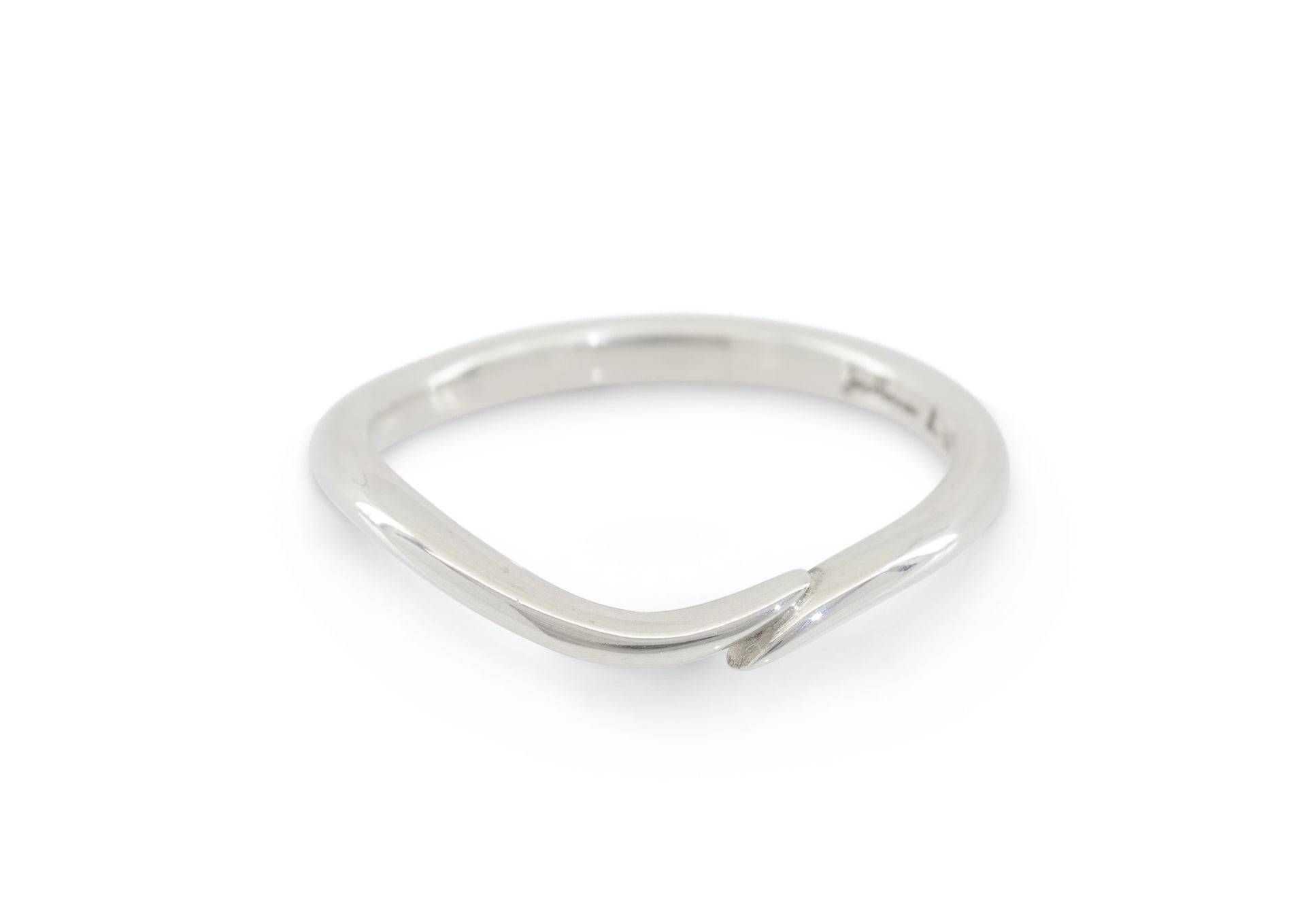 Simple Elvish Wedding Band, White Gold & Platinum