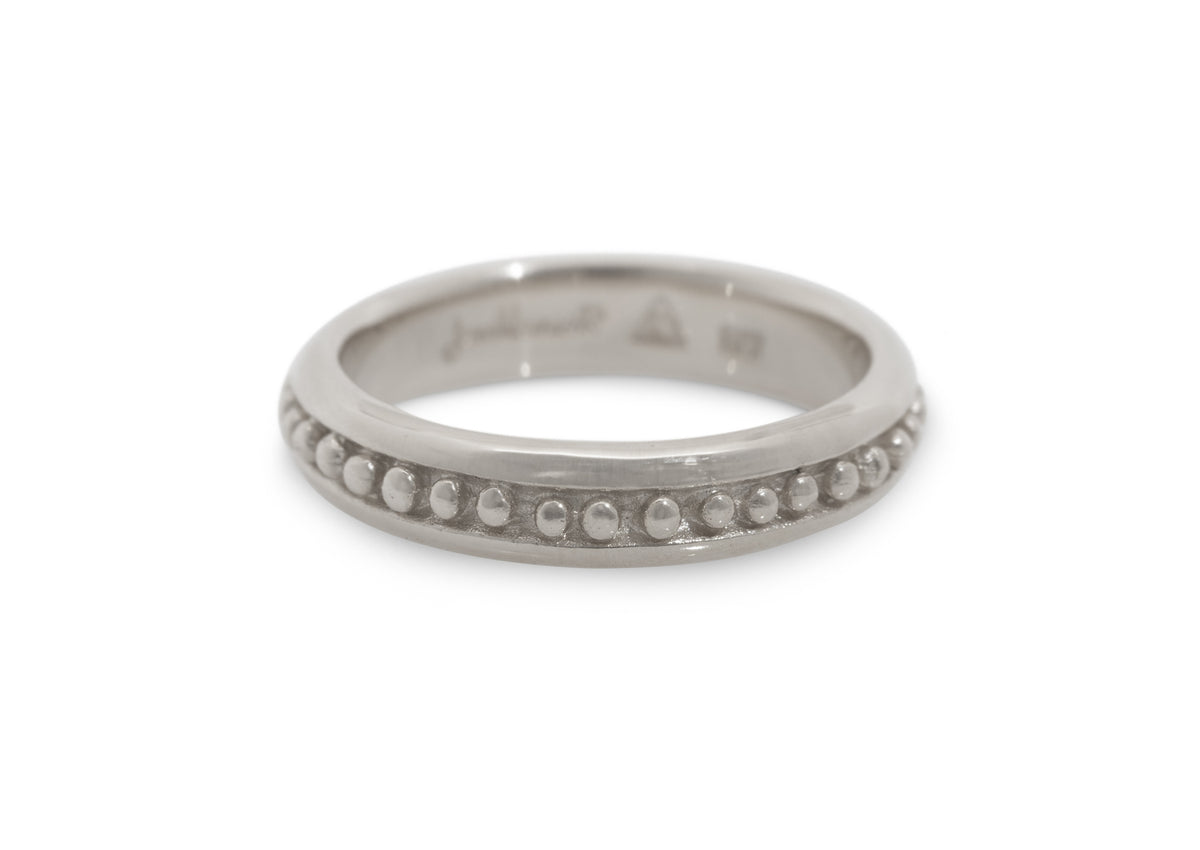 Antique Beaded Style Ring, White Gold & Platinum