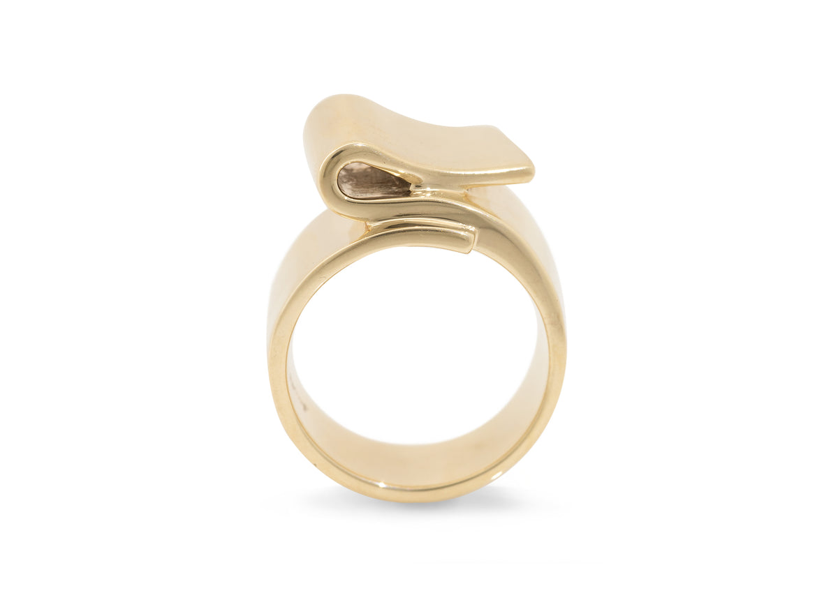 JW702 Folded Ring, Yellow Gold