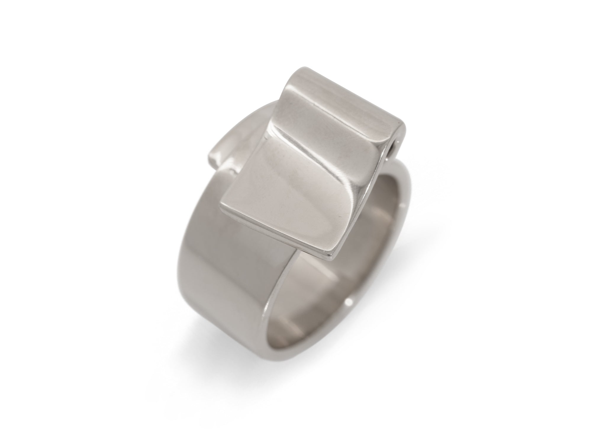 JW702 Folded Ring, White Gold & Platinum – Jens Hansen