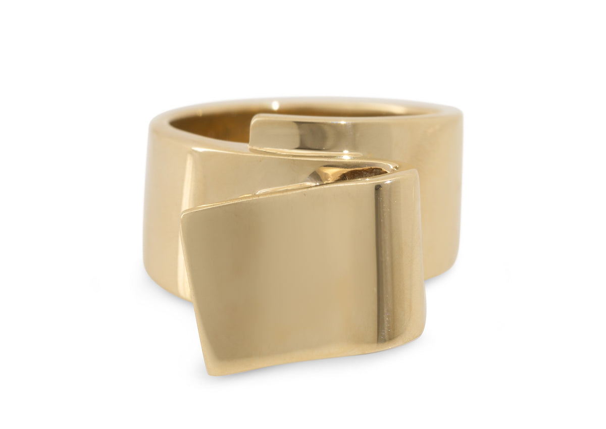 JW702 Folded Ring, Yellow Gold