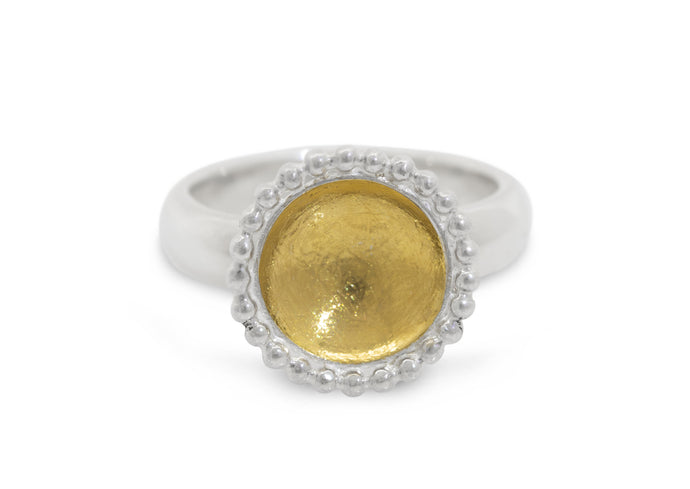 Round Gold Bond Ring, Sterling Silver