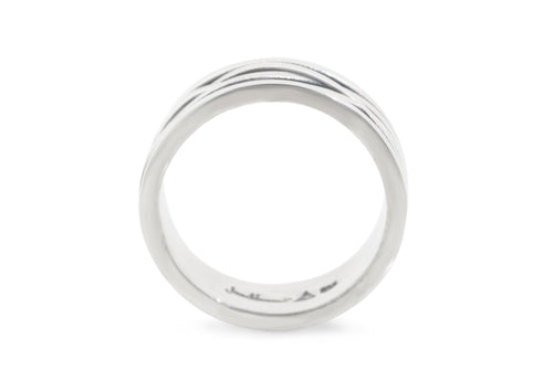 Patterned Elvish Woodland Ring, Sterling Silver