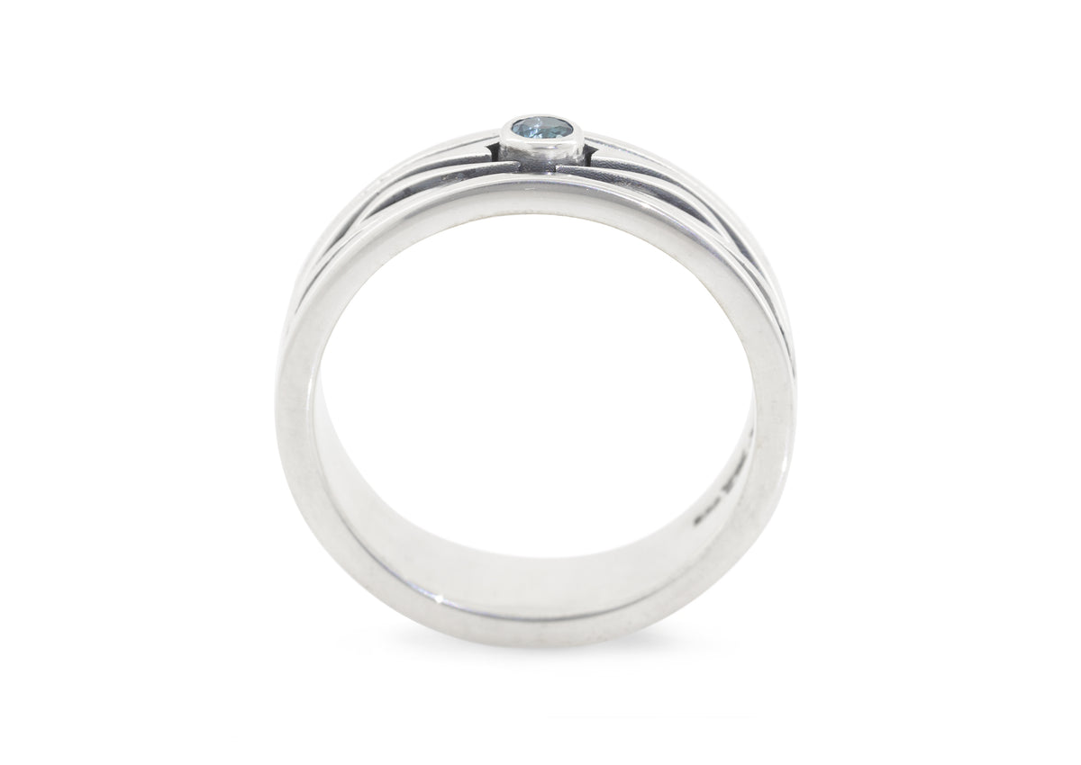 Patterned Gemstone Elvish Woodland Ring, Sterling Silver