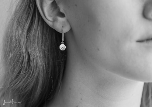 Round Love Stories Precious Gemstone Earrings, White Gold & Platinum
