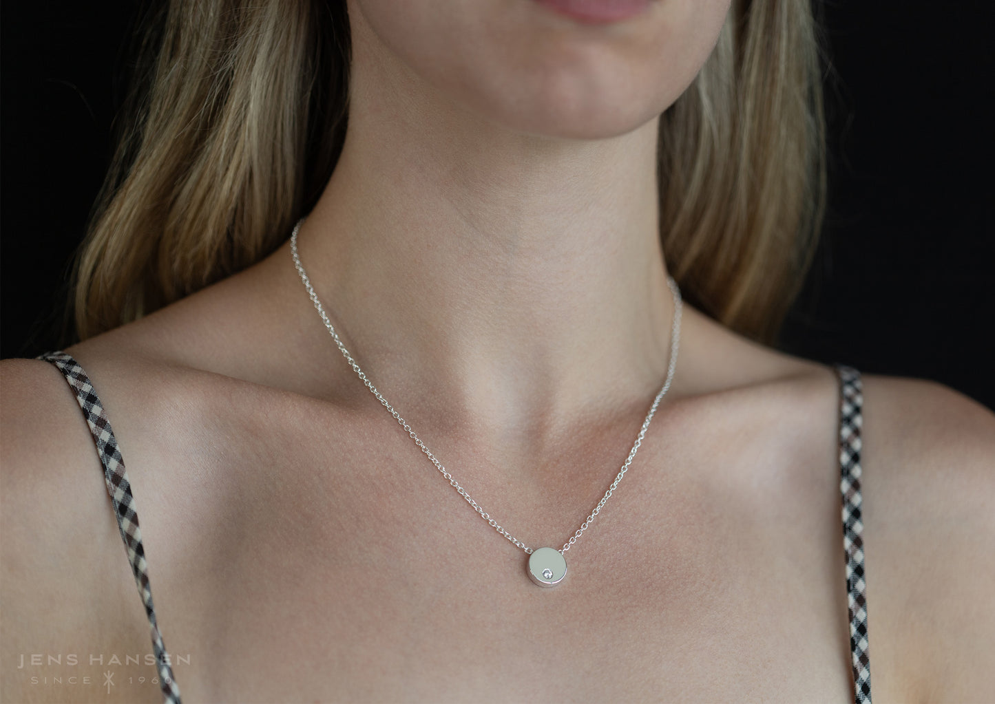 Round Love Stories Diamond Pendant, White Gold