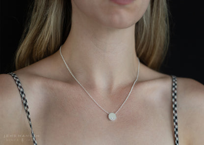 Round Love Stories Diamond Pendant, Sterling Silver