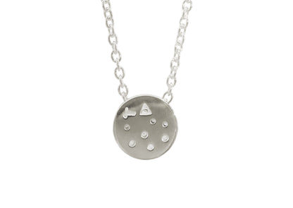 Round Love Stories Scattered Diamond Pendant, White Gold