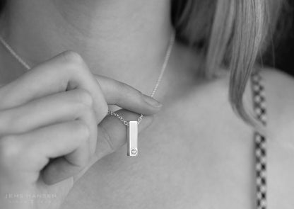 Rectangle Love Stories Diamond Pendant, Yellow Gold