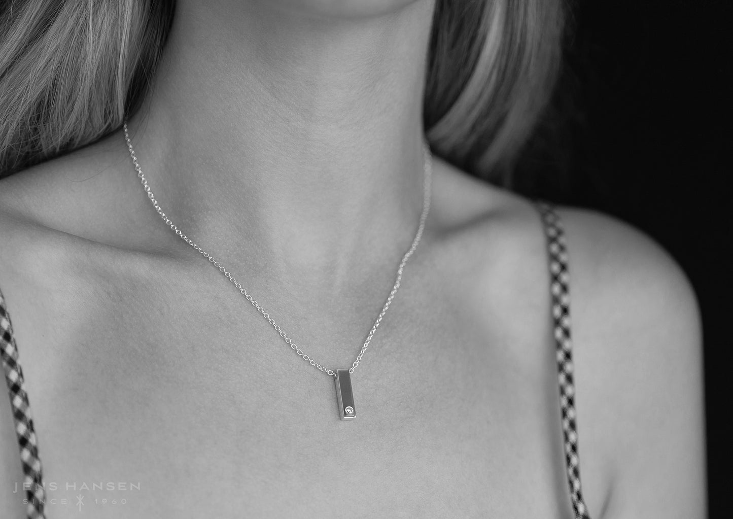 Rectangle Love Stories Diamond Pendant, Yellow Gold