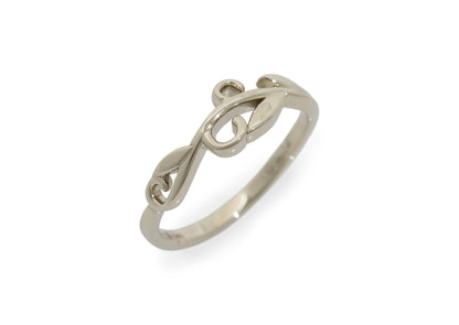 Curlicue Vine Ring, White Gold