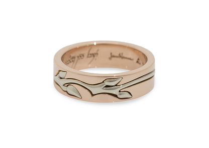 Golden Branches Wedding Band, Red & White Gold