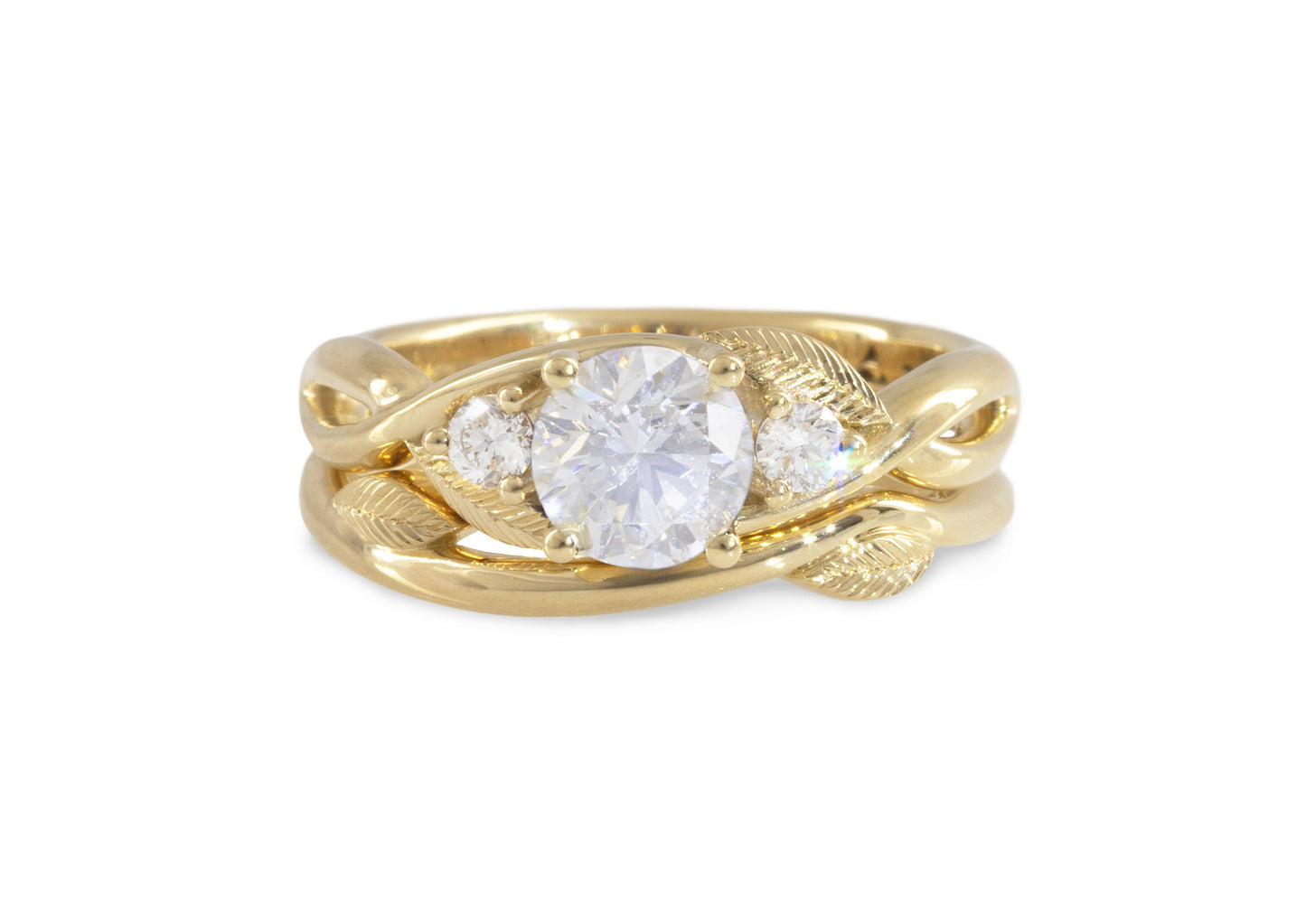 Simple Elvish Vine Wedding Band, Yellow Gold