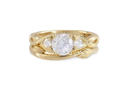 Simple Elvish Vine Wedding Band, Yellow Gold