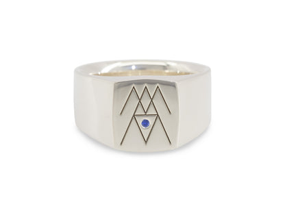 Geometric Signet Ring, Sterling Silver