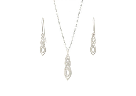 Elvish Woodland Earring & Pendant Set, Sterling Silver