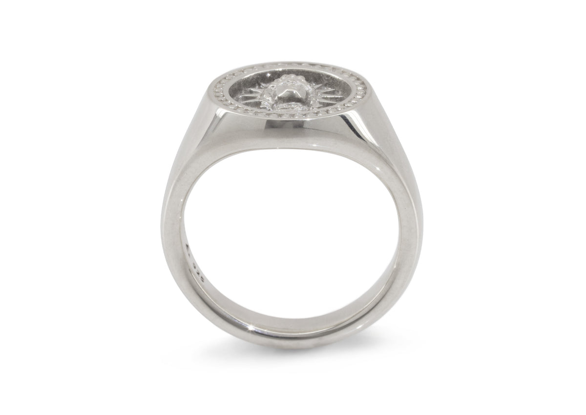 Custom Crest Signet Ring, Sterling Silver