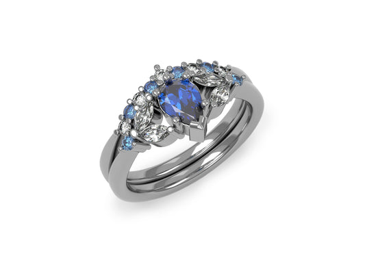 Tanzanite and Diamond Love Set, Platinum