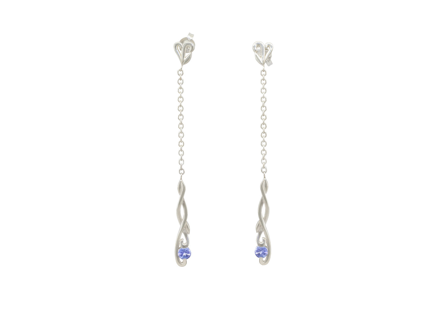 Elvish Drop Earrings, Sterling Silver