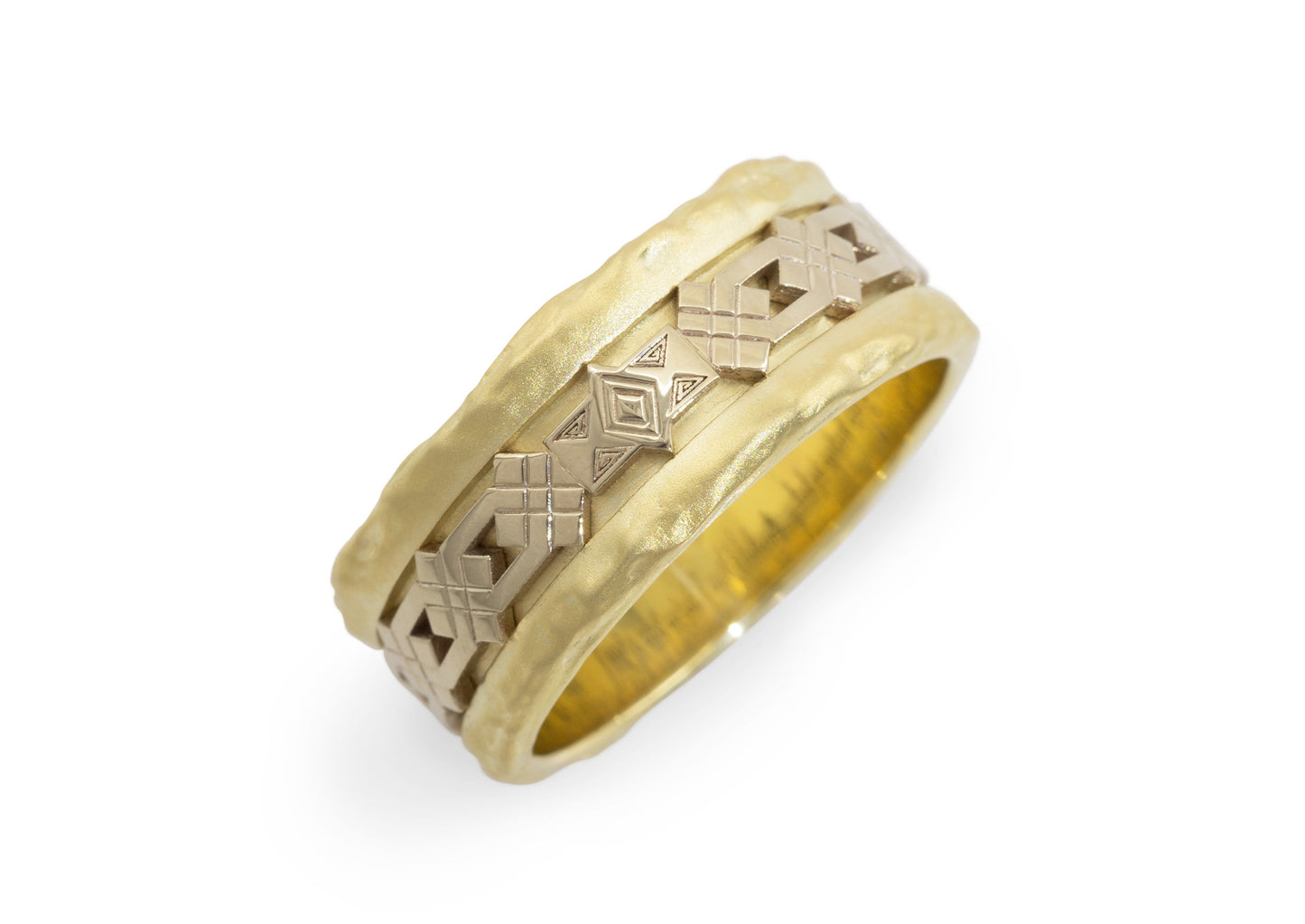 Dwarven Knott Ring, Yellow & White Gold