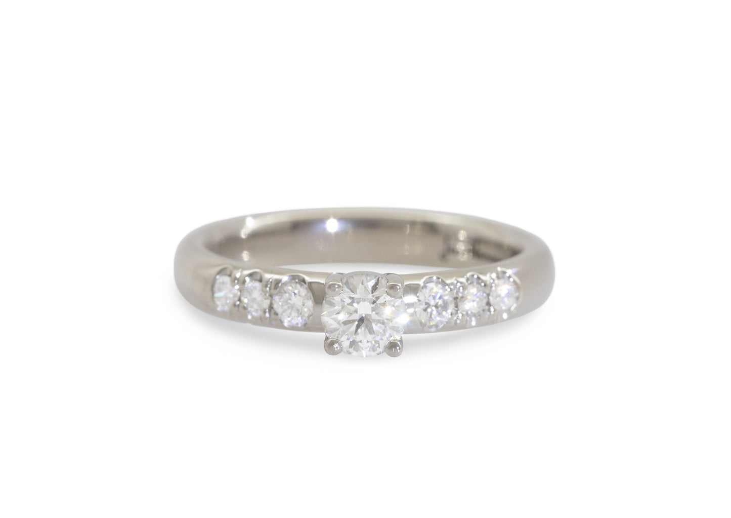 Custom-Set Petite Engagement Ring, Platinum
