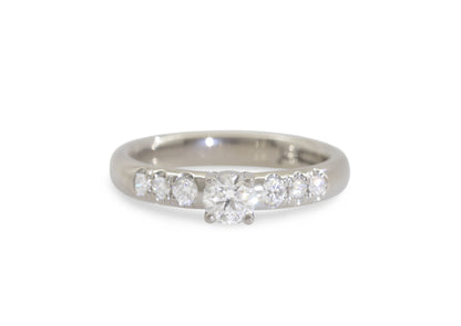 Custom-Set Petite Engagement Ring, Platinum
