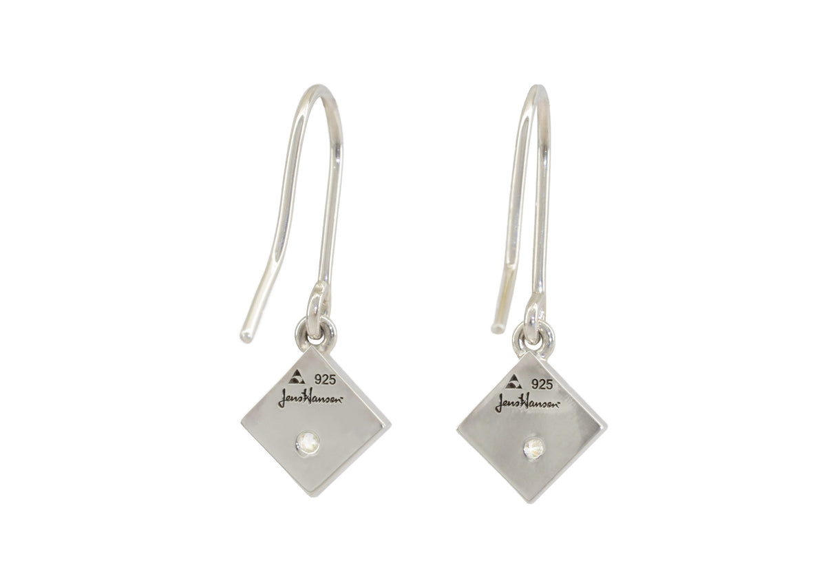 Angled Square Love Stories Diamond Earrings, Sterling Silver
