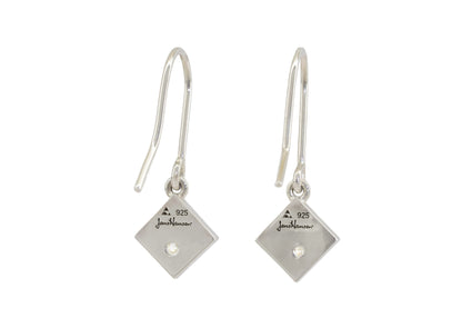 Angled Square Love Stories Diamond Earrings, Sterling Silver