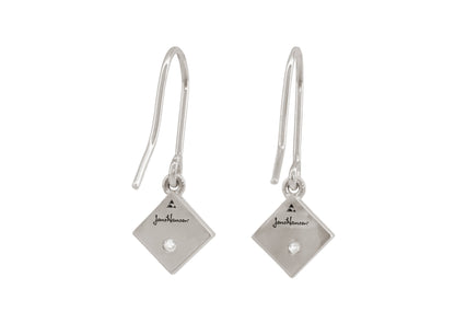 Angled Square Love Stories Diamond Earrings, White Gold & Platinum