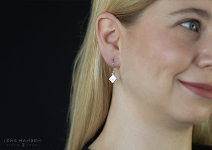 Angled Square Love Stories Diamond Earrings, White Gold & Platinum