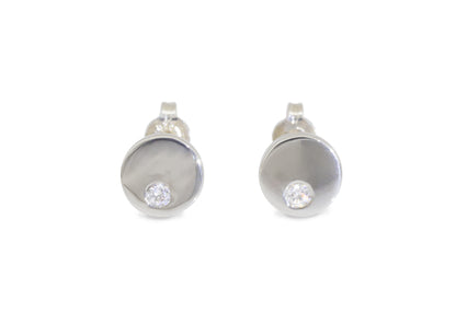 Round Love Stories Diamond Earrings, Sterling Silver