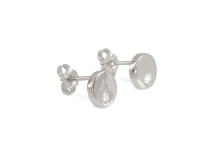 Round Love Stories Diamond Earrings, White Gold & Platinum