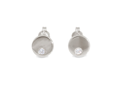 Round Love Stories Diamond Earrings, White Gold & Platinum