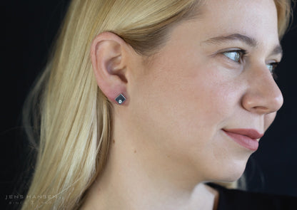 Angled Square Love Stories Diamond Earrings, White Gold & Platinum