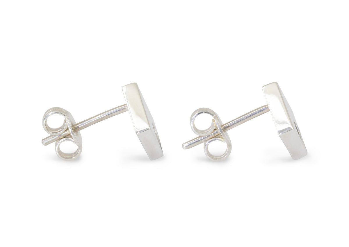 Angled Square Love Stories Diamond Earrings, Sterling Silver