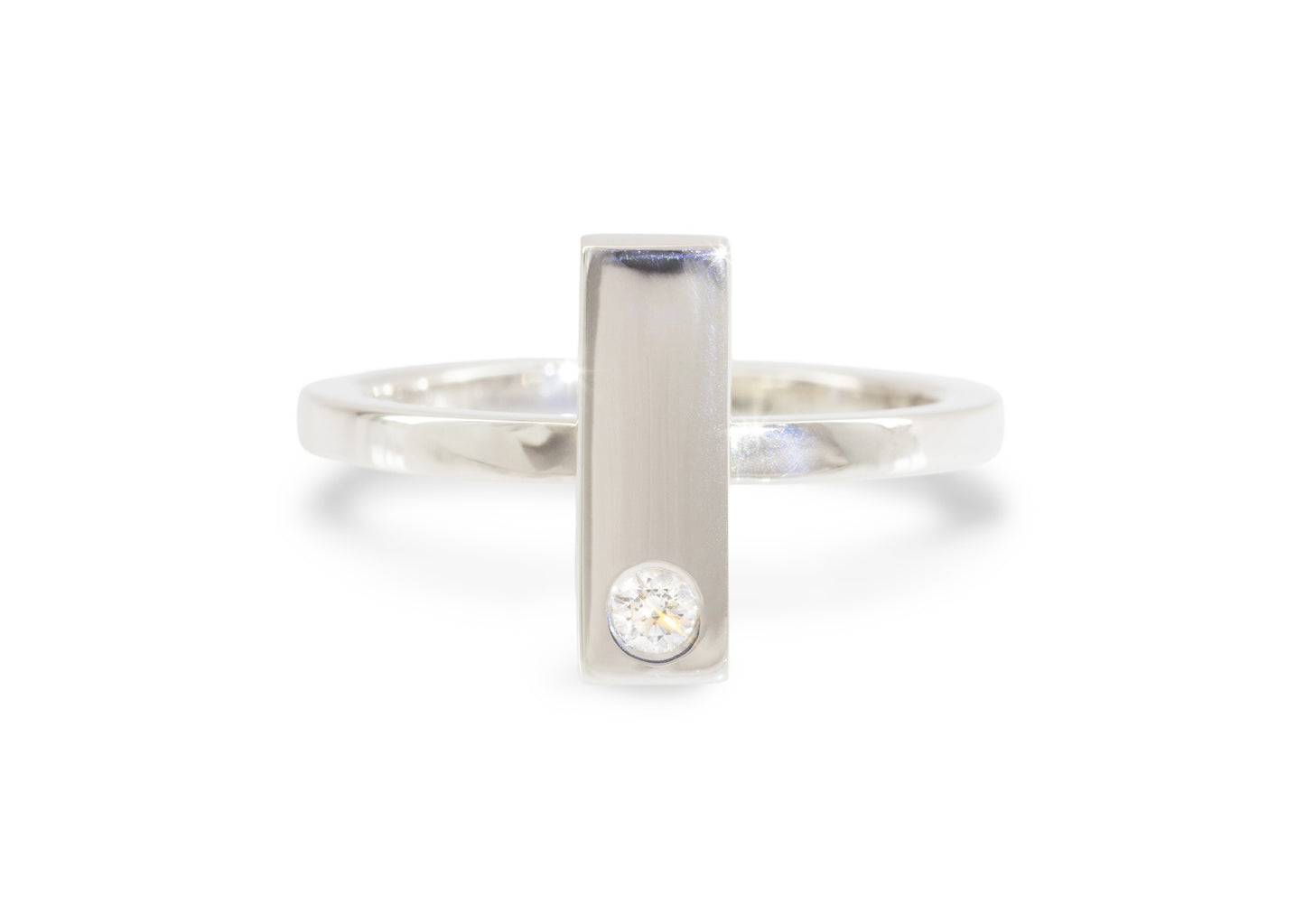 Rectangle Love Stories Stacker Ring, Sterling Silver