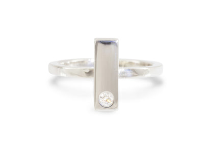 Rectangle Love Stories Stacker Ring, Sterling Silver