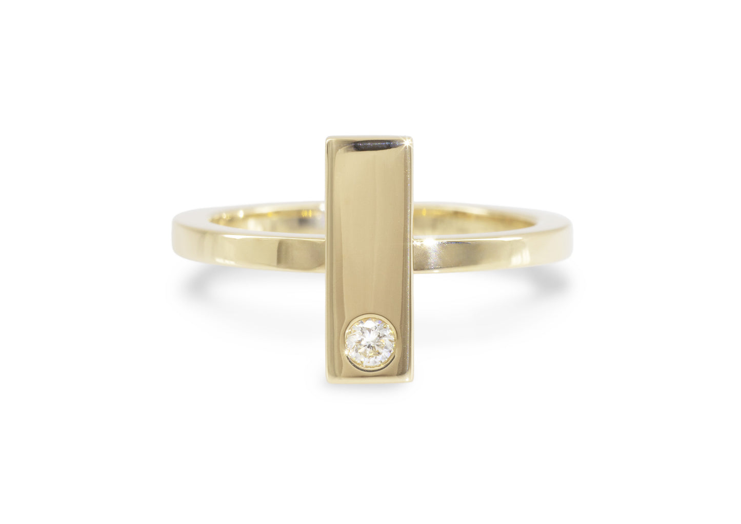 Rectangle Love Stories Stacker Ring, Yellow Gold