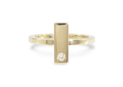 Rectangle Love Stories Stacker Ring, Yellow Gold