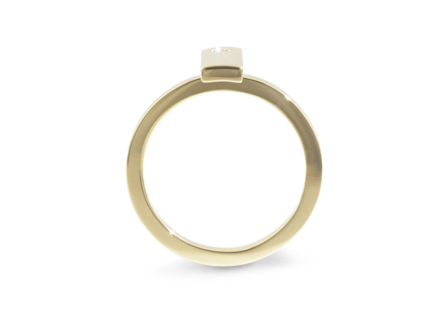 Rectangle Love Stories Stacker Ring, Yellow Gold