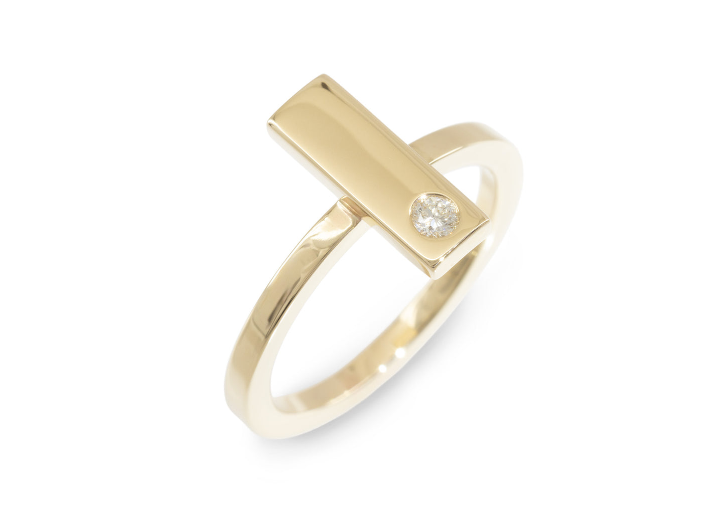 Rectangle Love Stories Stacker Ring, Yellow Gold