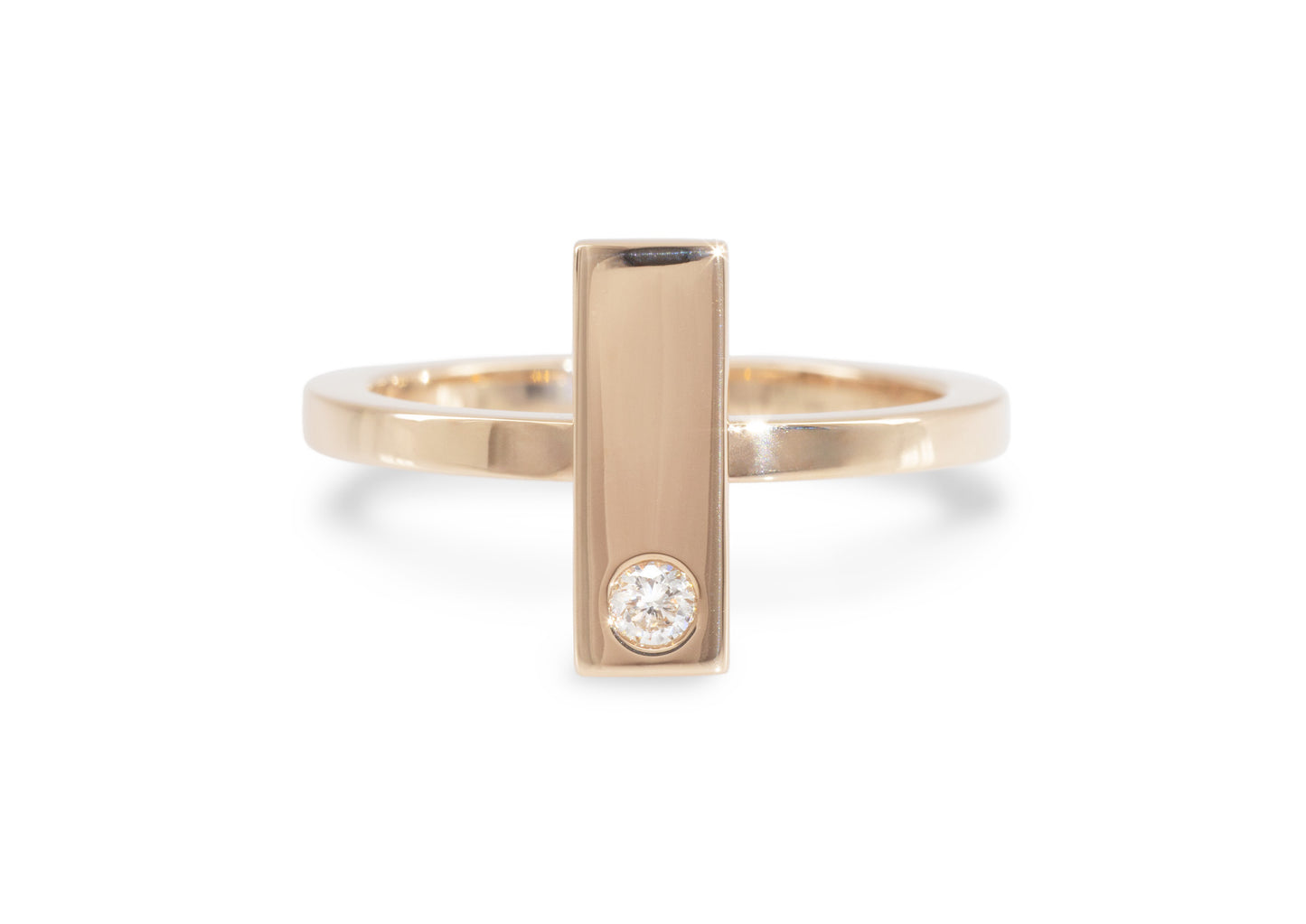 Rectangle Love Stories Stacker Ring, Red Gold