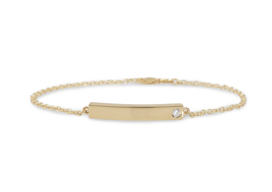 Love Stories Bar Bracelet with Diamond, Yellow Gold