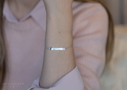 Love Stories Bar Bracelet with Diamond, White Gold