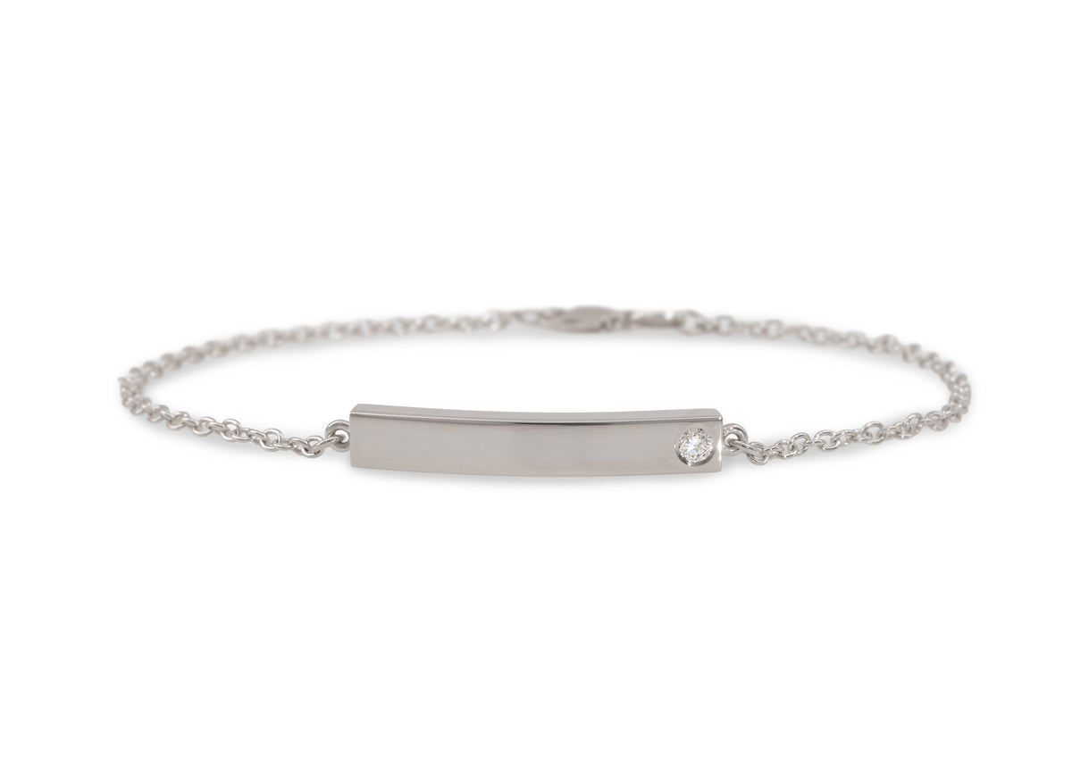 Love Stories Bar Bracelet with Diamond, White Gold