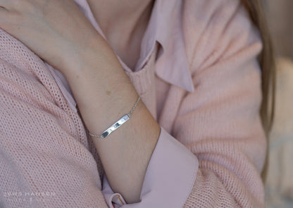 Love Stories Bar Bracelet with Diamond, White Gold