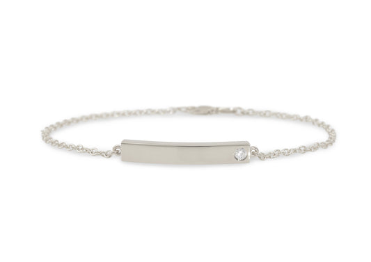 Love Stories Bar Bracelet with Diamond, Sterling Silver
