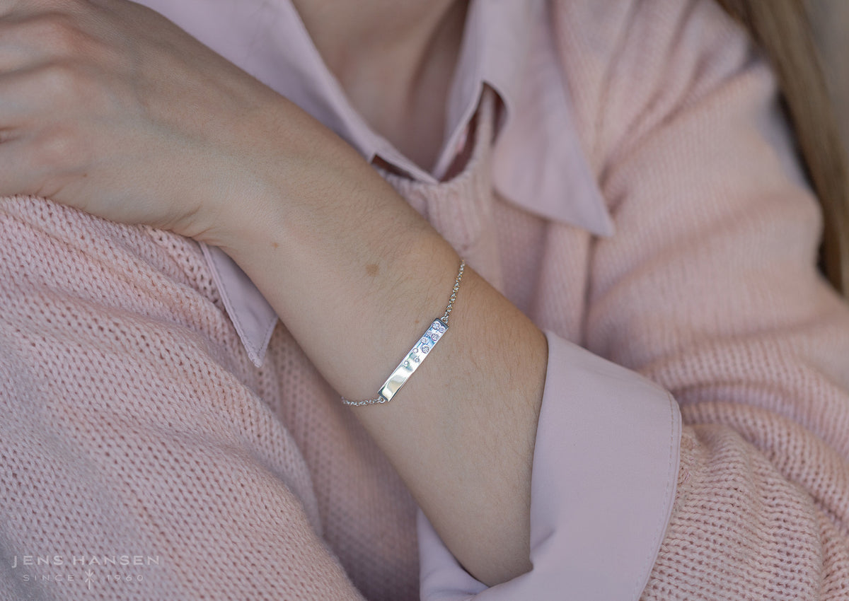 Love Stories Bar Bracelet with Diamond, Sterling Silver