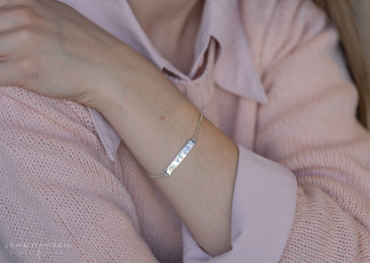 Love Stories Bar Bracelet with Diamond, White Gold