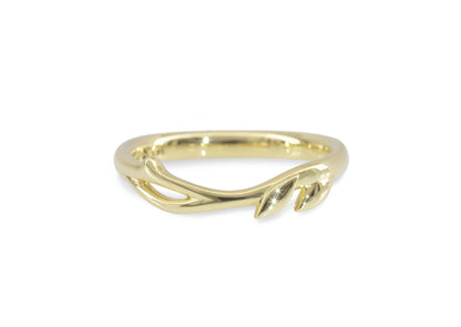 J3341 Vine & Leaf Band, Yellow Gold